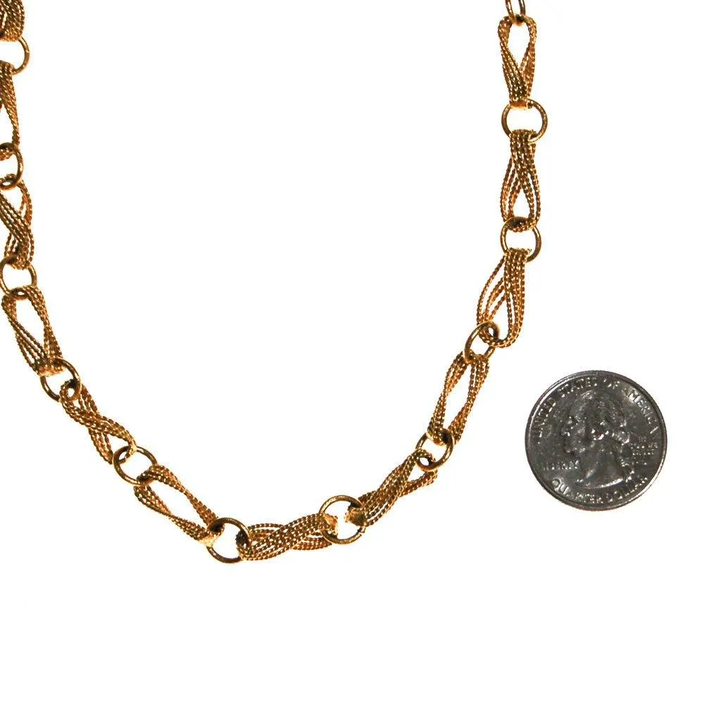 Crown Trifari Figure 8 Twisted Link Gold Necklace