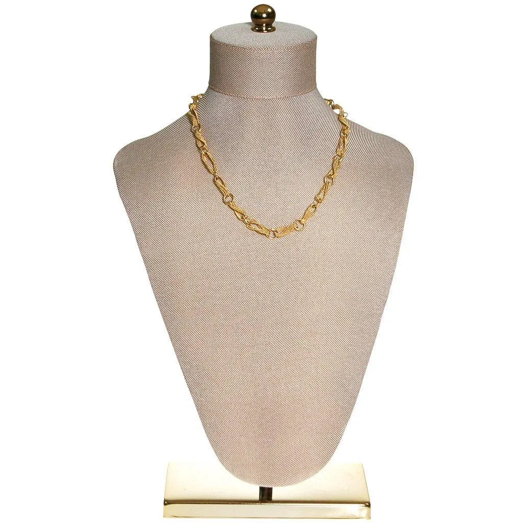 Crown Trifari Figure 8 Twisted Link Gold Necklace