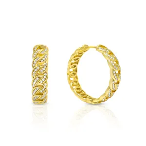 Cuban Link Hoop Earrings