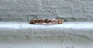 Custom 14K Rose Gold Diamond Wedding Band.