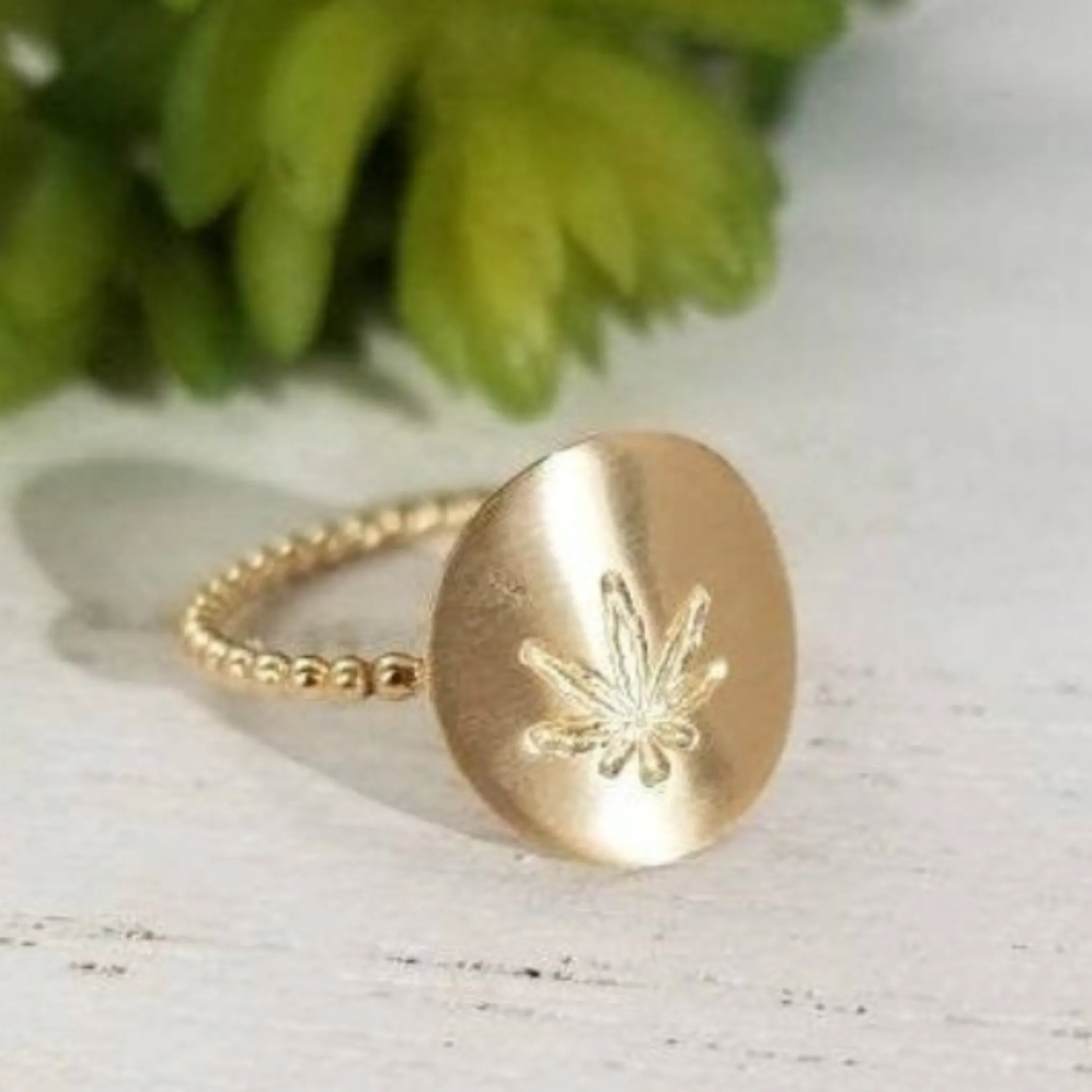 Custom Design Stamp Disc Ring - Sterling, Gold, or Rose Gold