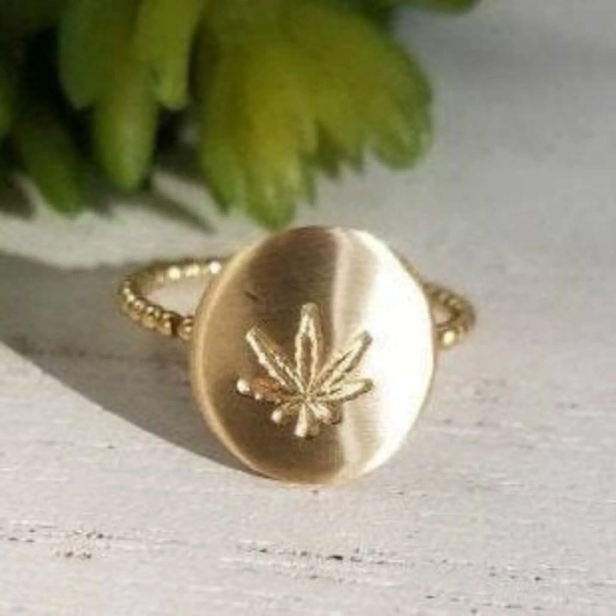 Custom Design Stamp Disc Ring - Sterling, Gold, or Rose Gold