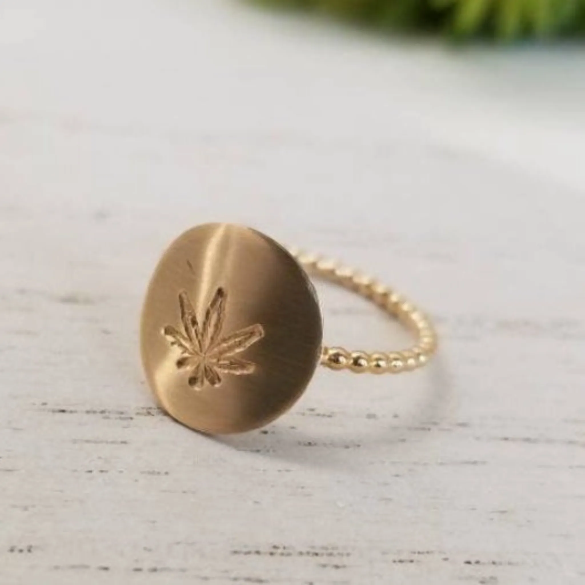 Custom Design Stamp Disc Ring - Sterling, Gold, or Rose Gold