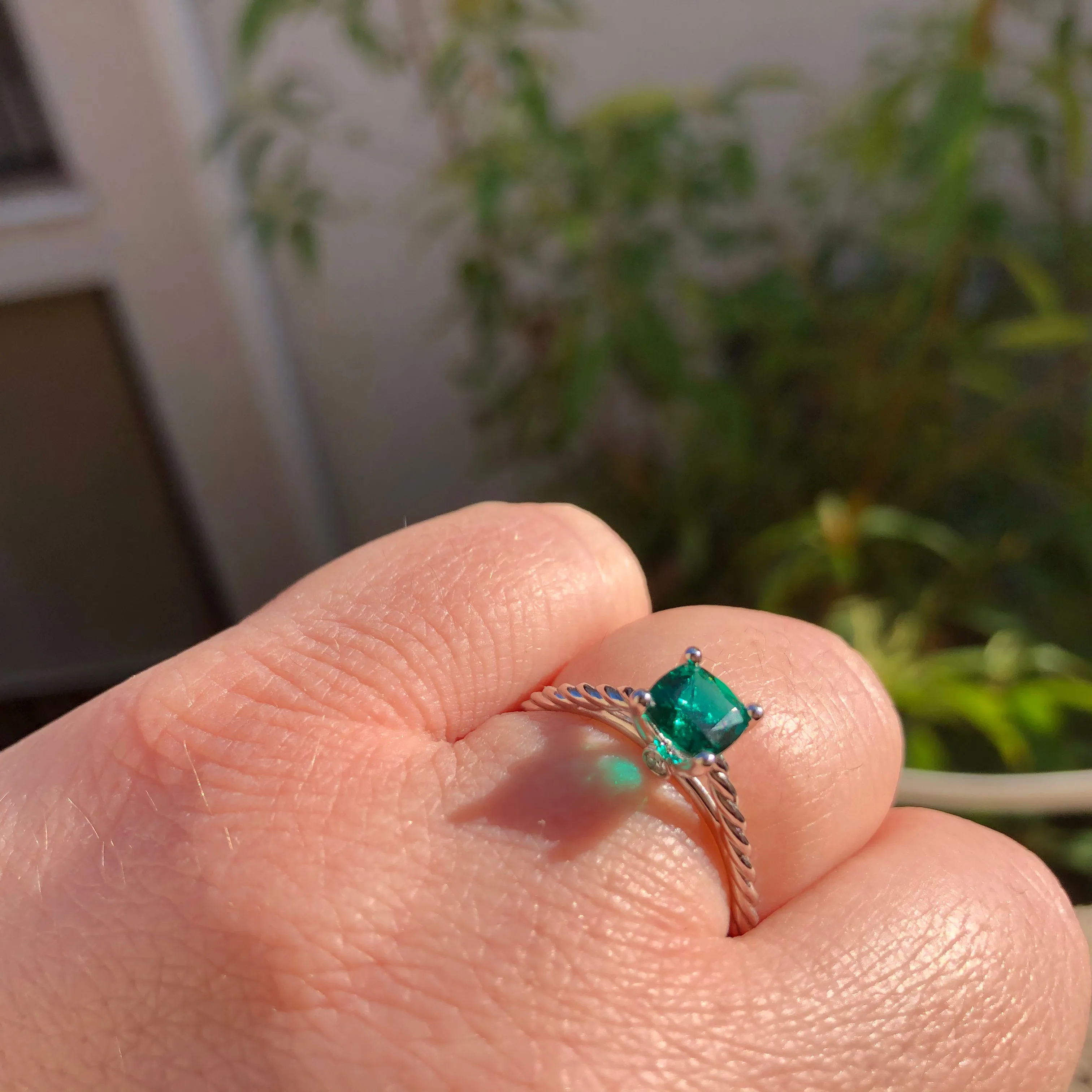 Custom Emerald Engagement Ring for Jen and Sam