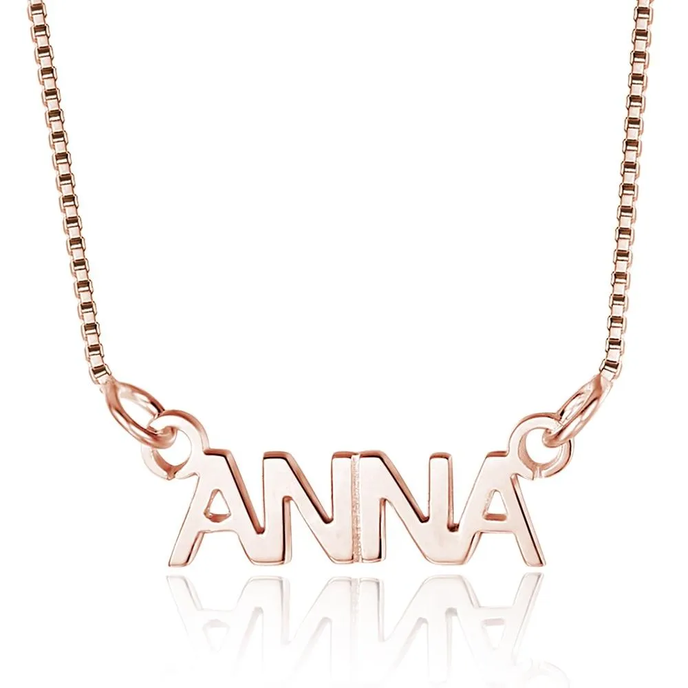 Customized Necklace - Capital Lettering Nameplate Pendant - Real 925 Sterling Silver Chain - Personalized Gifts