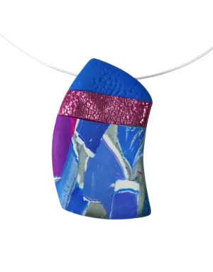 Cut Away Rectangle Pendant - Blue