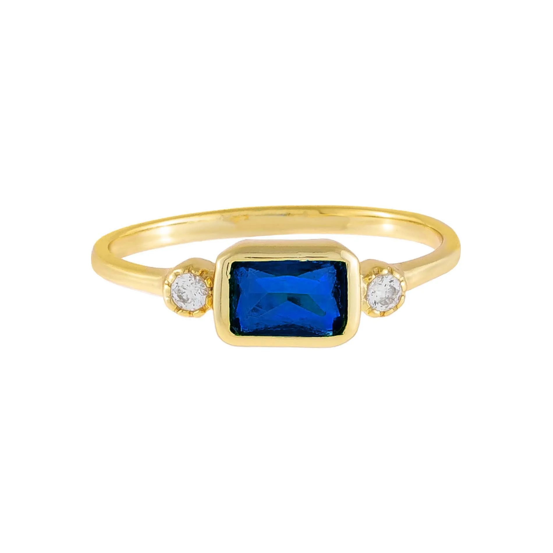 CZ Colored Baguette Stone Ring