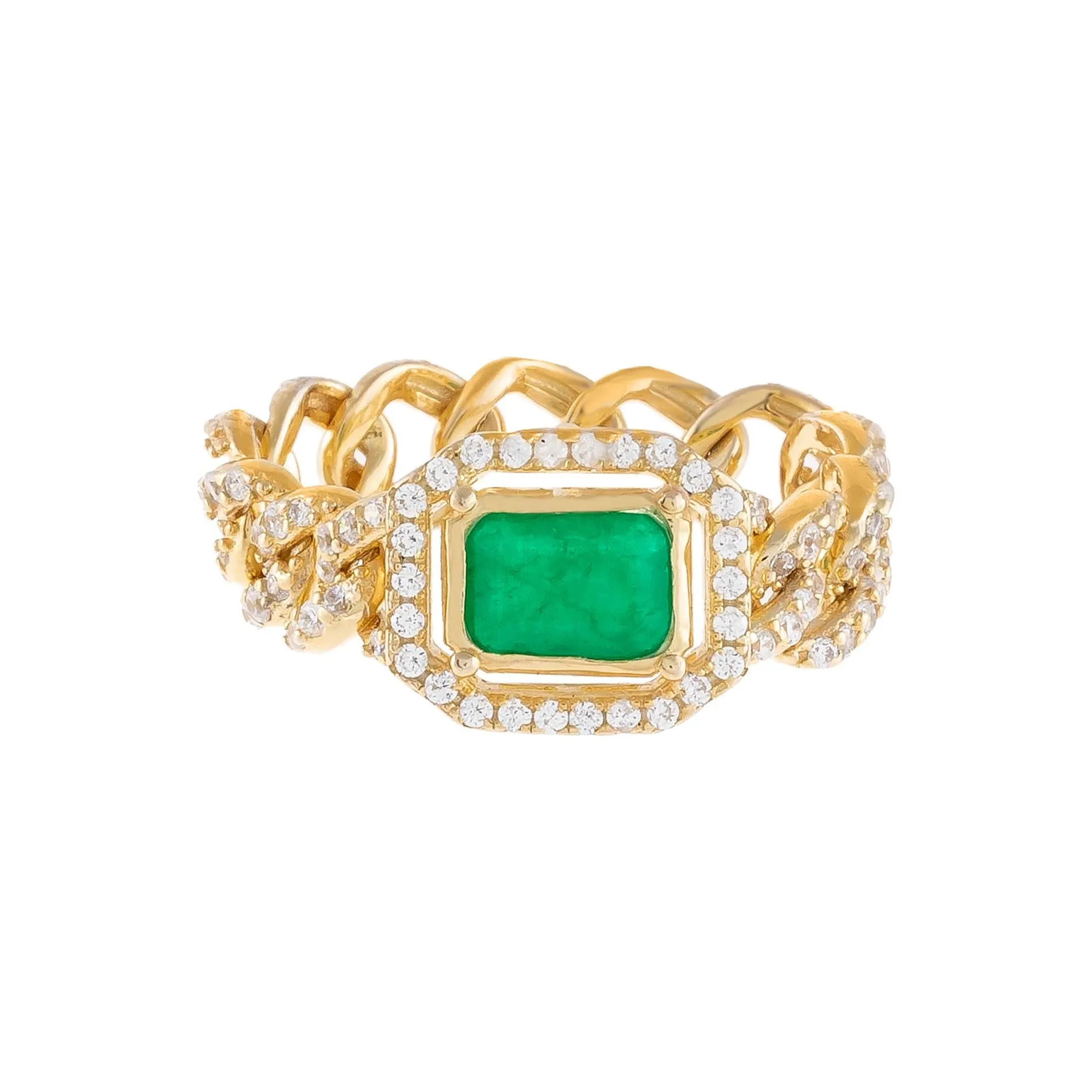 CZ Colored Cuban Chain Ring