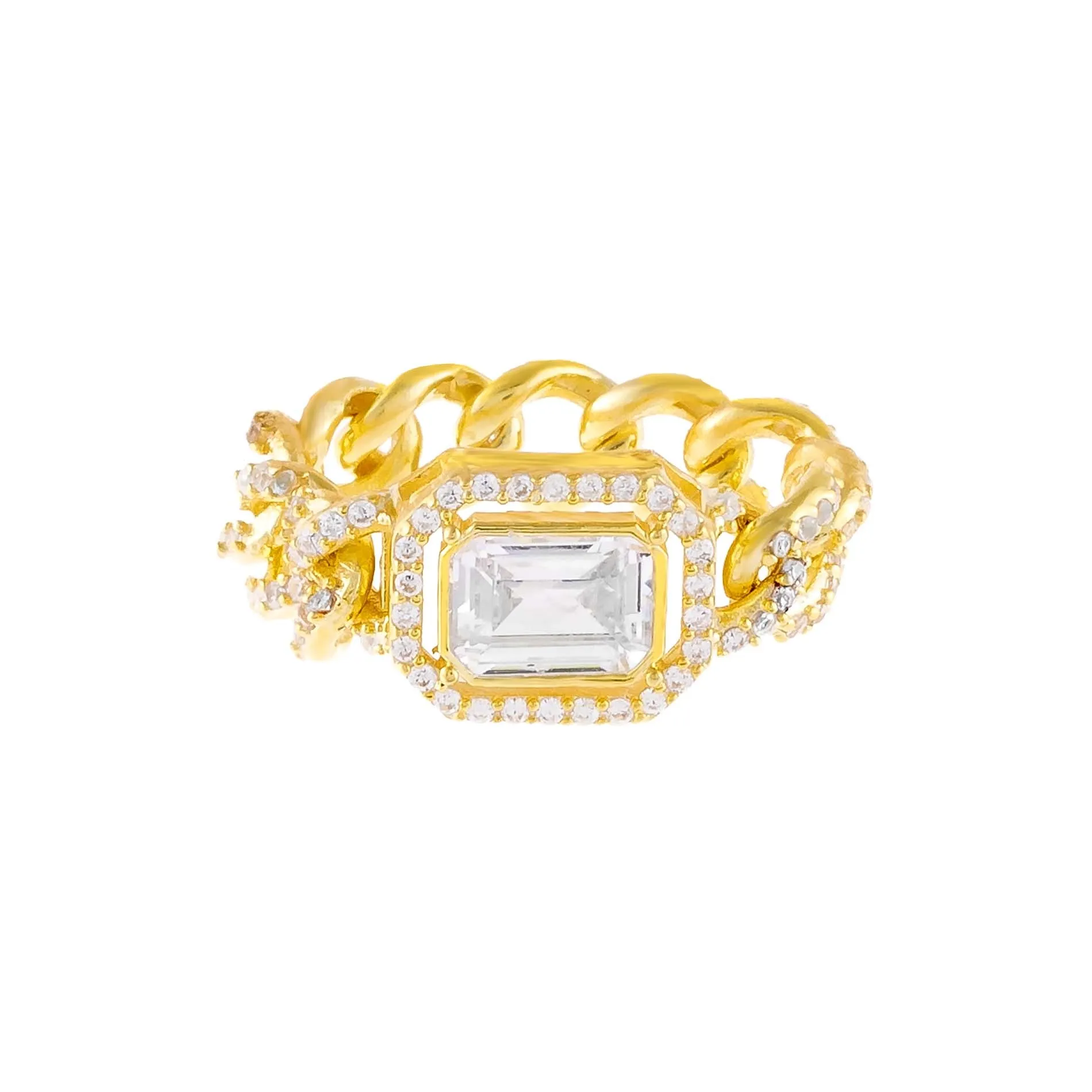 CZ Colored Cuban Chain Ring