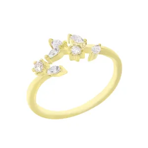 CZ Leaf Adjustable Ring