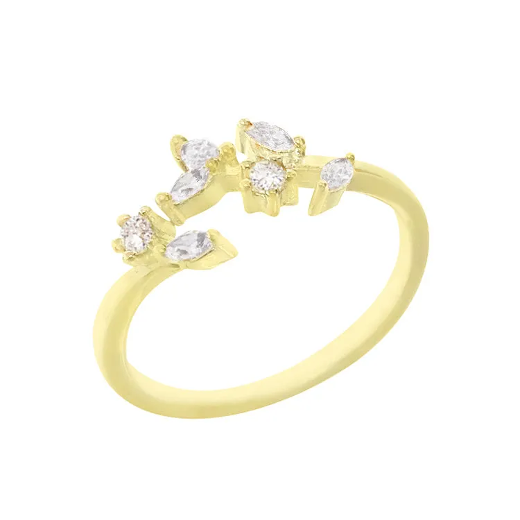 CZ Leaf Adjustable Ring