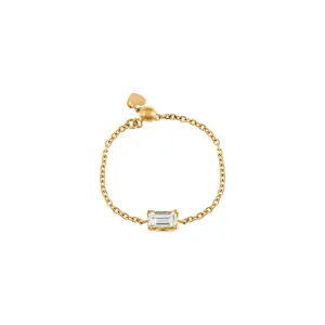 Diamond Baguette Chain Ring 14K
