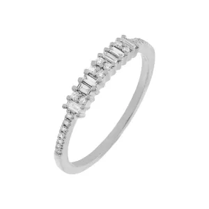 Diamond Baguette X Pavé Band 14K