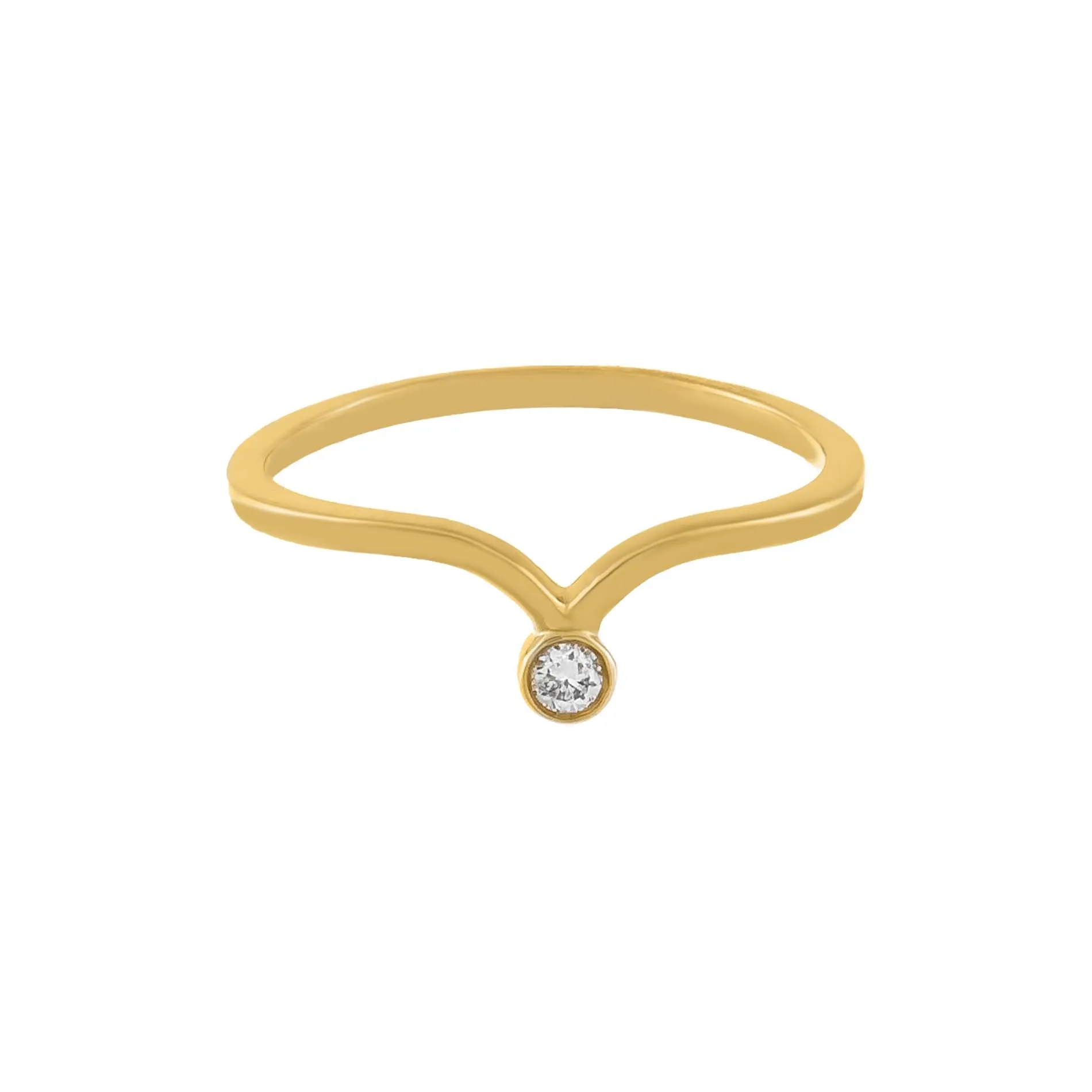 Diamond Bezel Drop Ring 14K