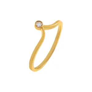 Diamond Bezel Drop Ring 14K