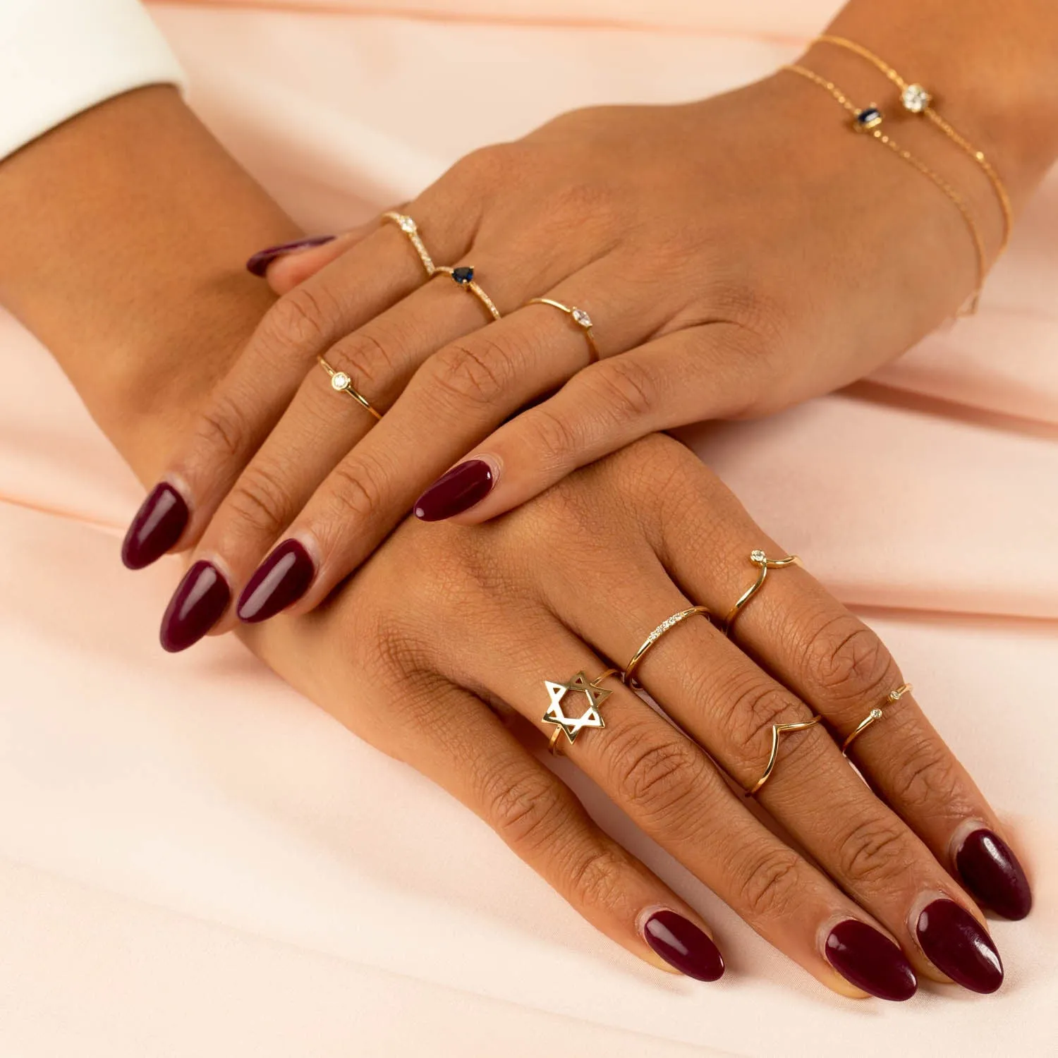 Diamond Bezel Drop Ring 14K