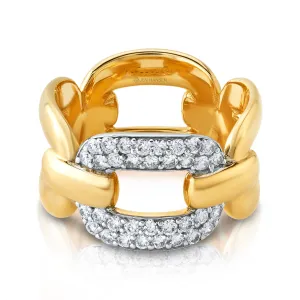 DIAMOND BUCKLE RING, 14KT GOLD