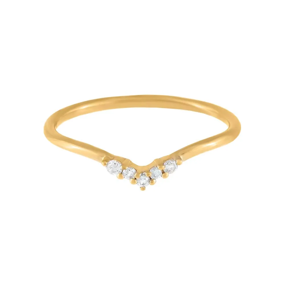Diamond Chevron Ring 14K