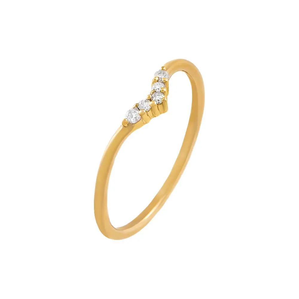 Diamond Chevron Ring 14K