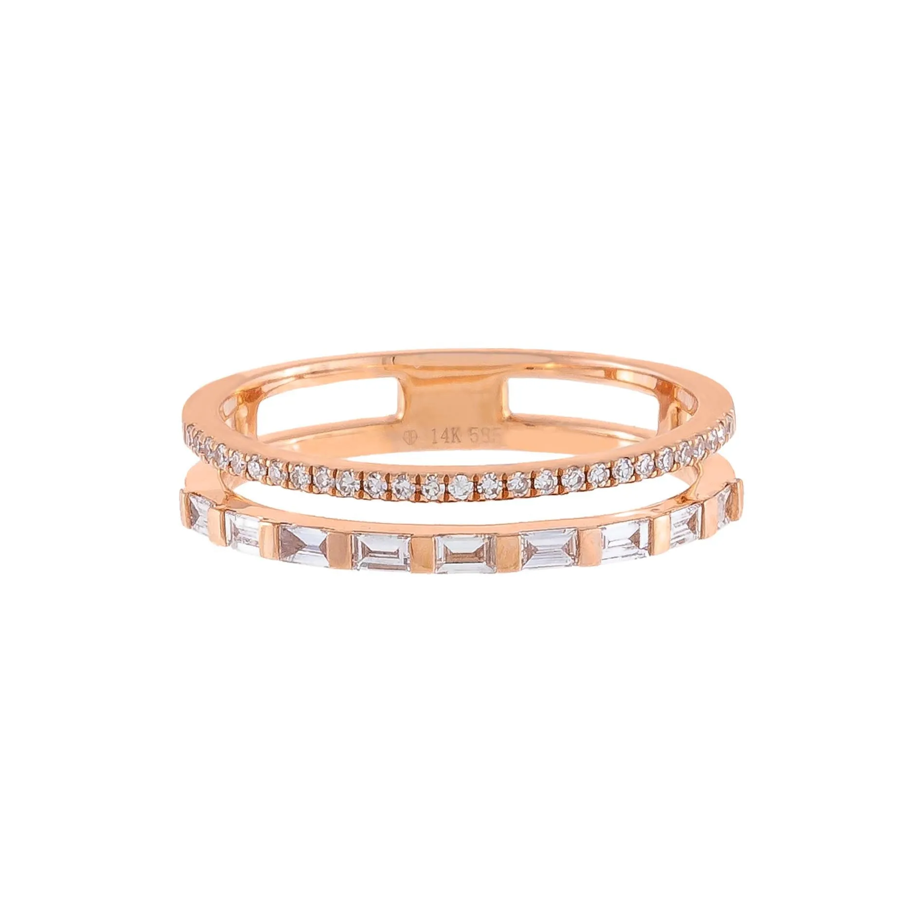 Diamond Double Ring 14K