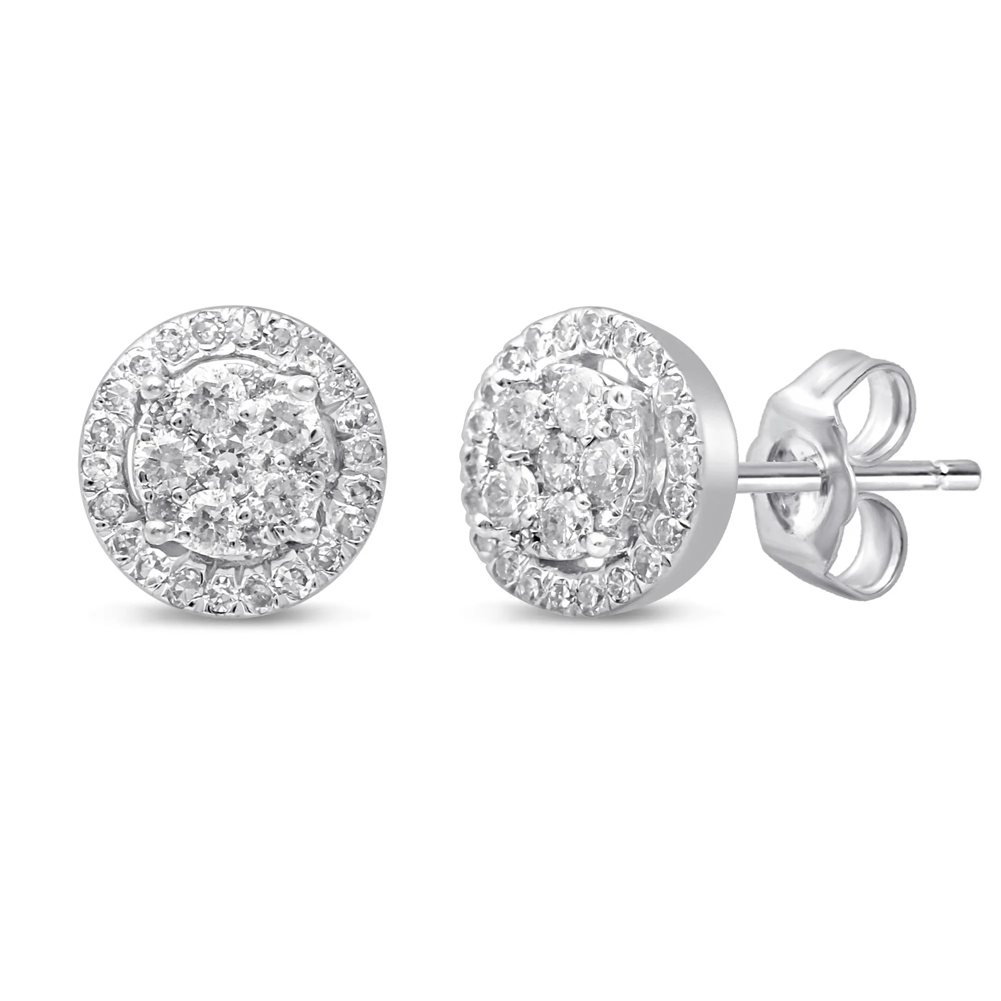Diamond Earrings with 1/3ct of Diamonds in 9ct White Gold