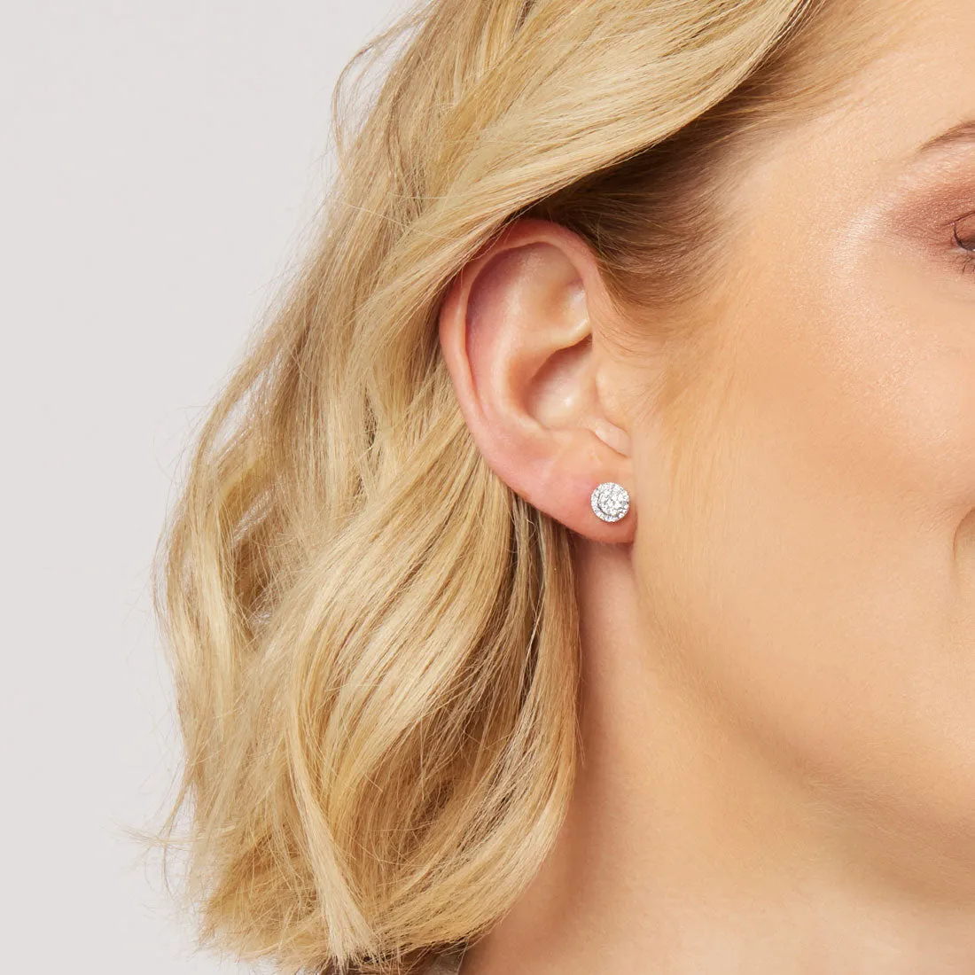 Diamond Earrings with 1/3ct of Diamonds in 9ct White Gold