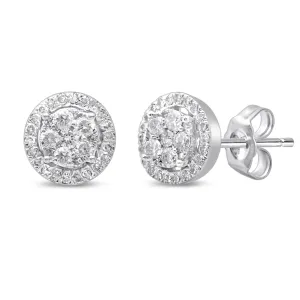 Diamond Earrings with 1/3ct of Diamonds in 9ct White Gold