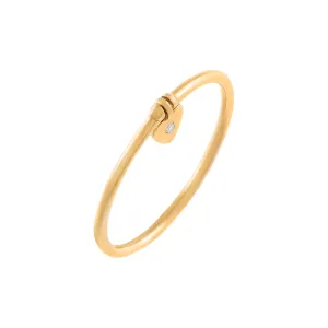 Diamond Heart Charm Ring 14K
