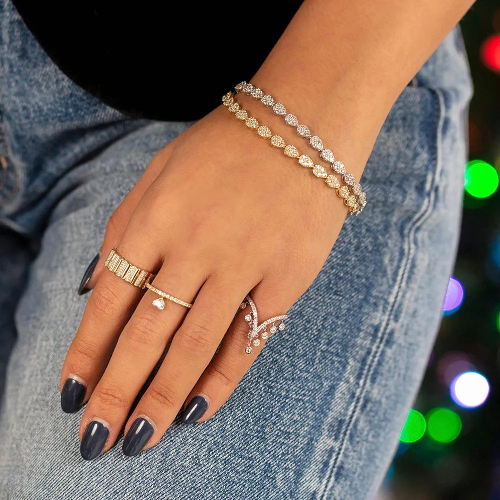 Diamond Heart Dangle Ring 14K