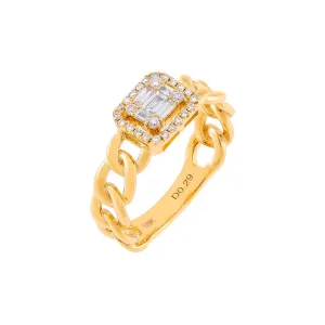 Diamond Illusion Baguette Braided Ring 18K