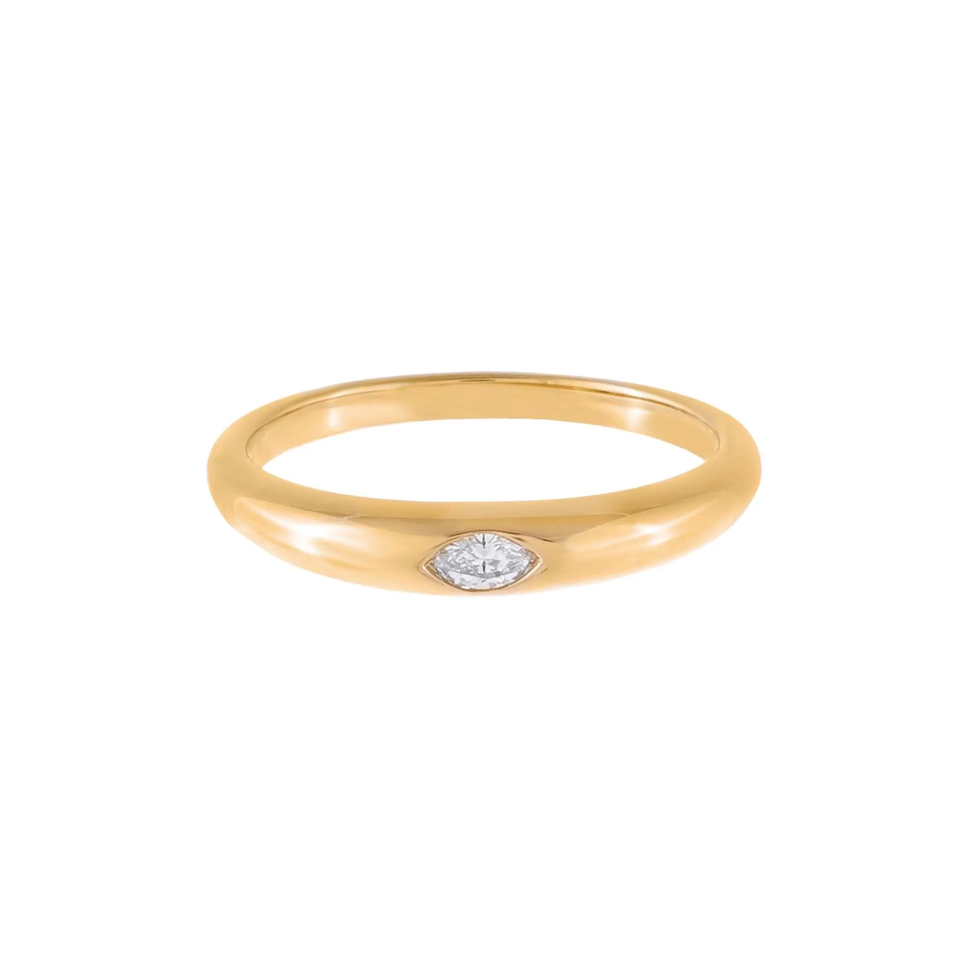 Diamond Marquise Dome Ring 14K