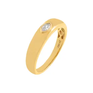 Diamond Marquise Hollow Dome Ring 14K