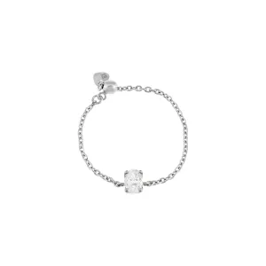 Diamond Oval Chain Ring 14K