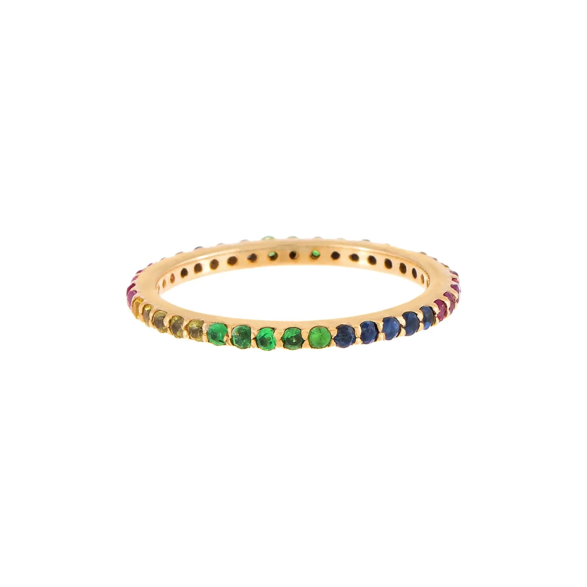 Diamond Rainbow Micropavé Eternity Band 14K