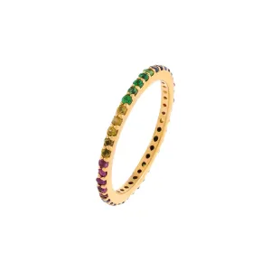 Diamond Rainbow Micropavé Eternity Band 14K