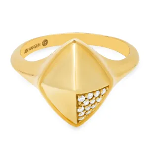 DIAMOND SHIELD RING, 14kt GOLD
