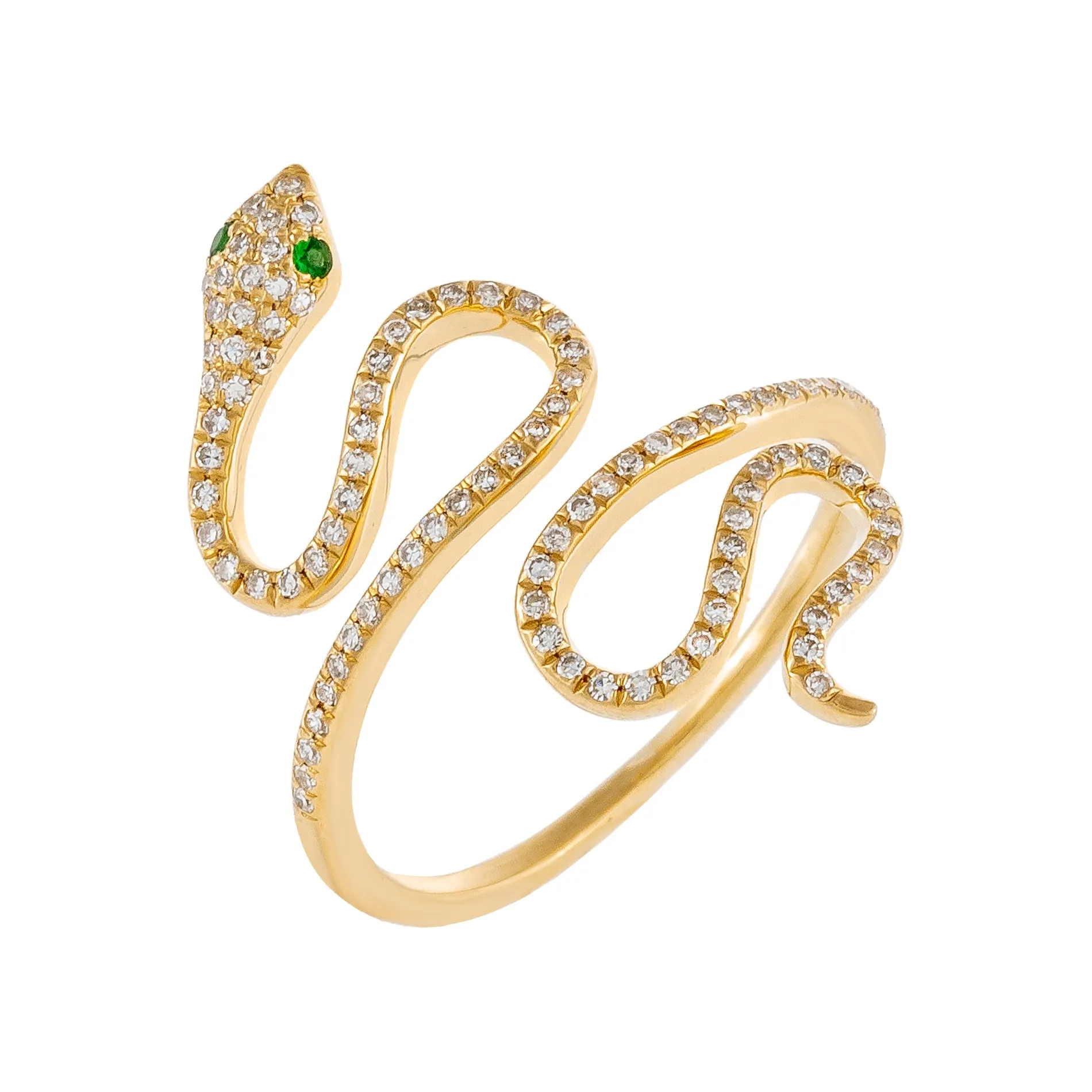 Diamond Snake Wrap Ring 14K