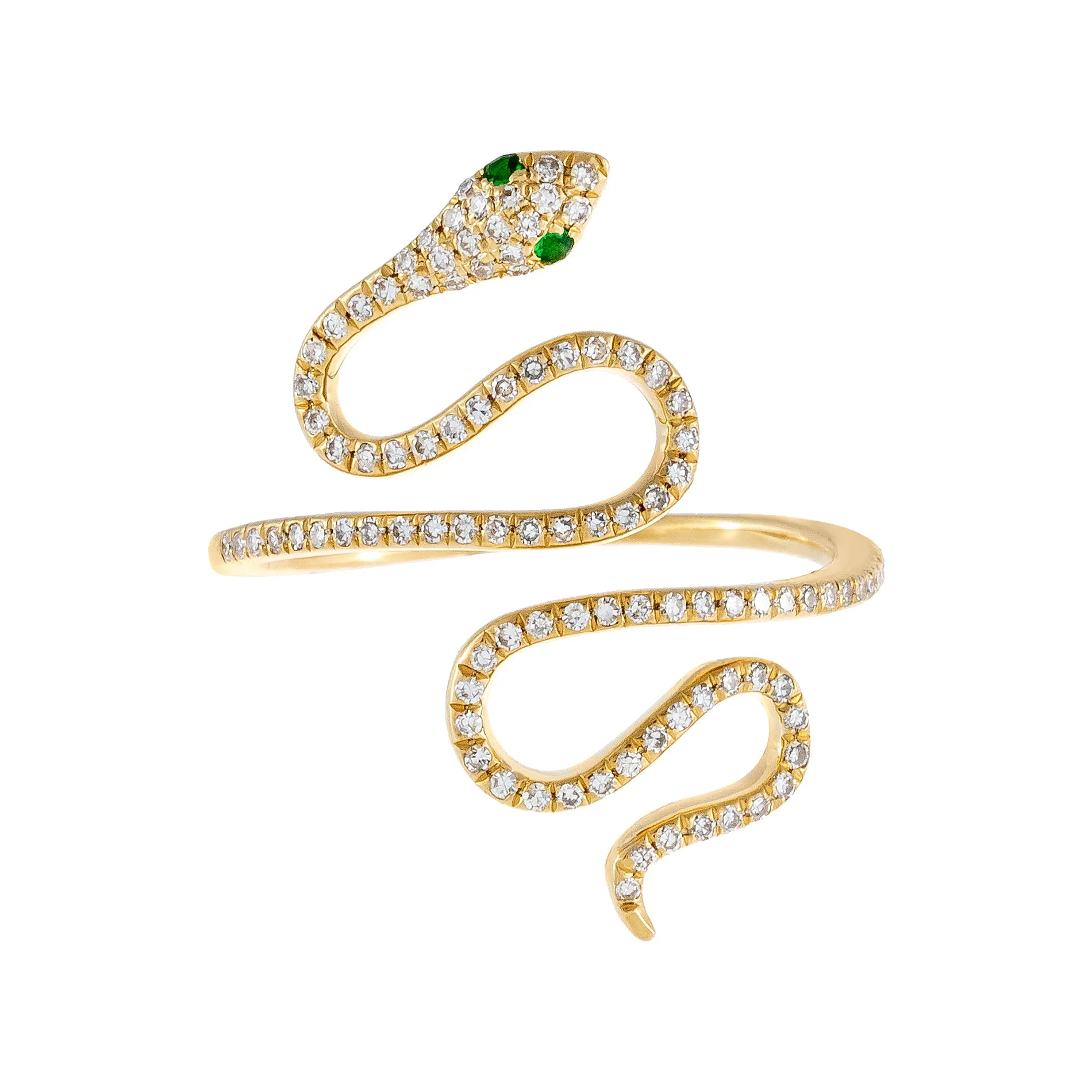 Diamond Snake Wrap Ring 14K