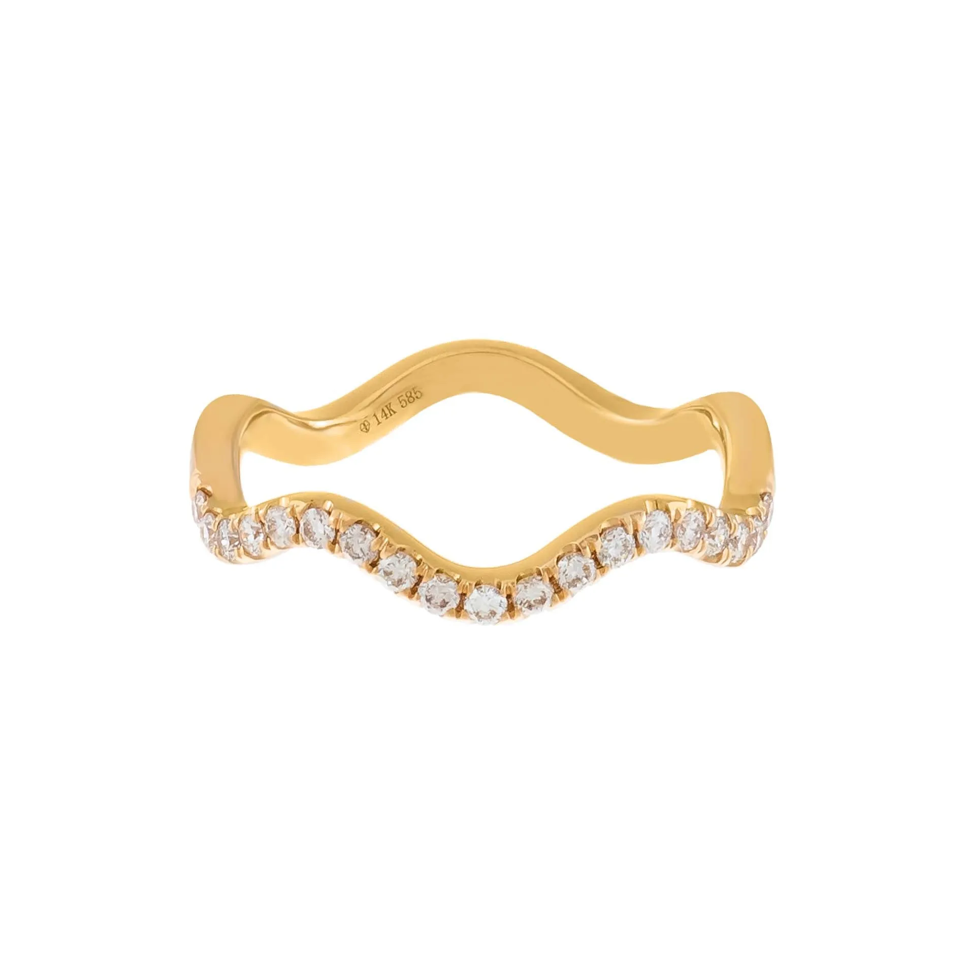 Diamond Squiggly Ring 14K