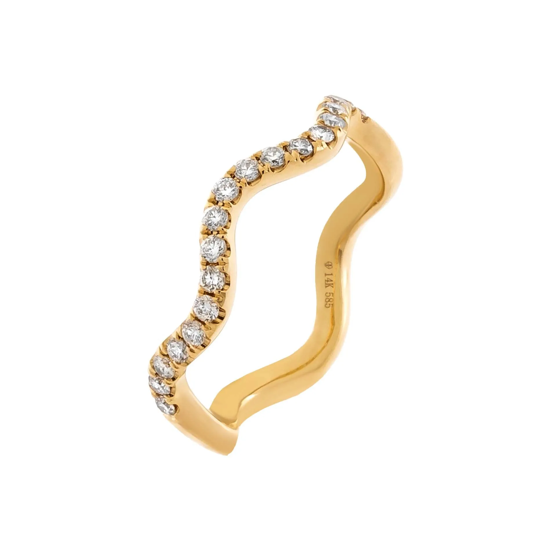 Diamond Squiggly Ring 14K