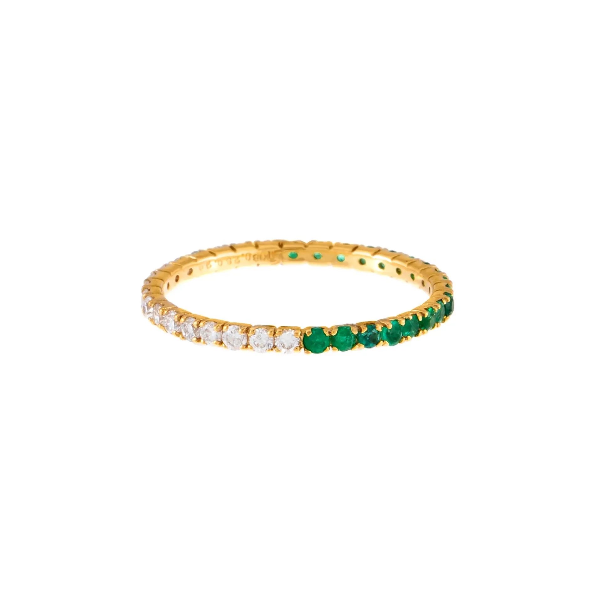 Diamond Thin Emerald Ring 14K