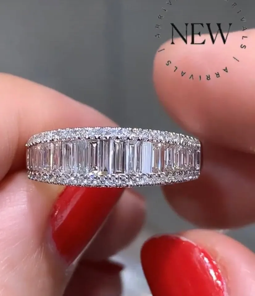 Diamond Three Row Anniversary, Eternity Band 0.97ctw