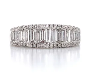 Diamond Three Row Anniversary, Eternity Band 0.97ctw