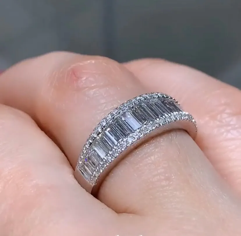 Diamond Three Row Anniversary, Eternity Band 0.97ctw