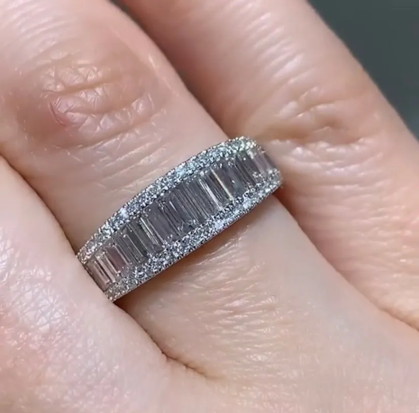 Diamond Three Row Anniversary, Eternity Band 0.97ctw