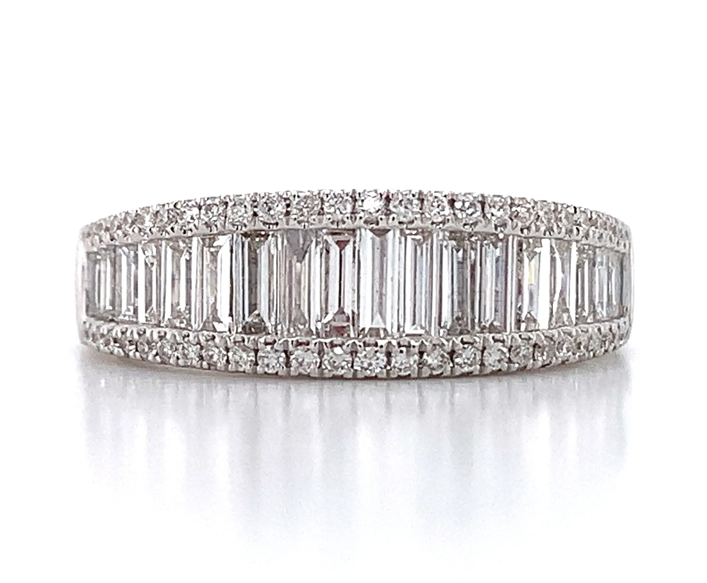 Diamond Three Row Anniversary, Eternity Band 0.97ctw