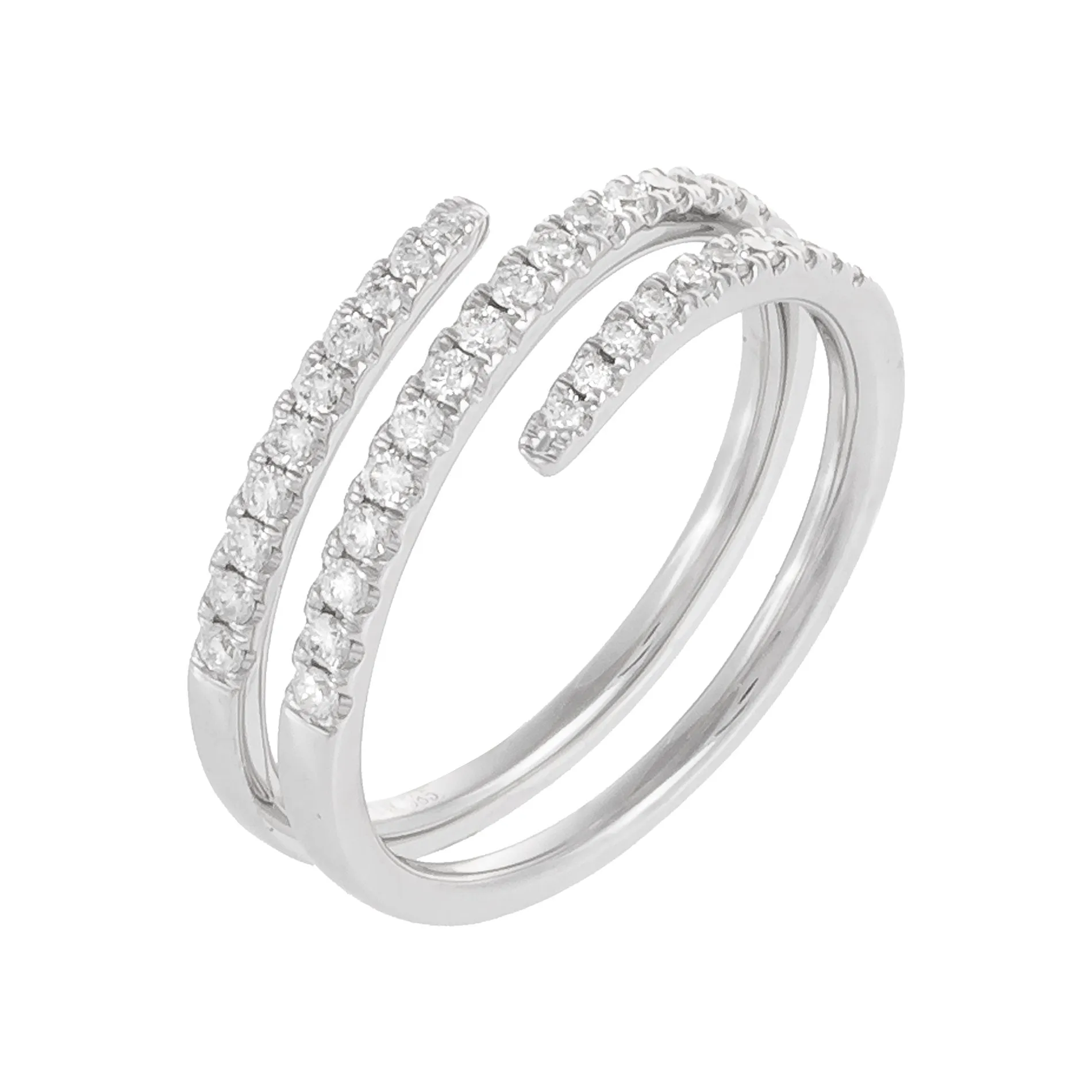 Diamond Triple Row Ring 14K
