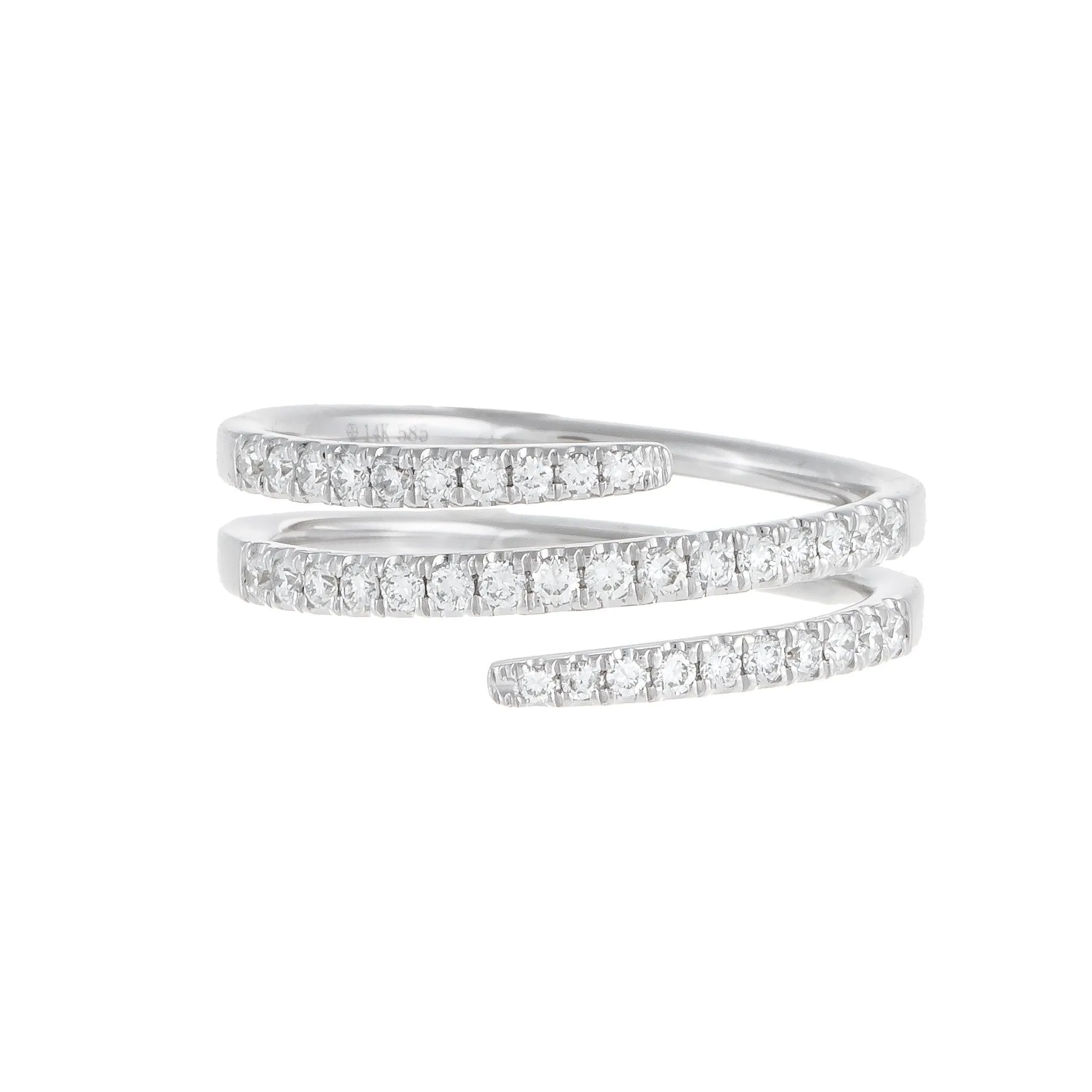 Diamond Triple Row Ring 14K