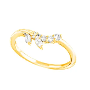Diamond Vine Contour Tracer Wedding Band