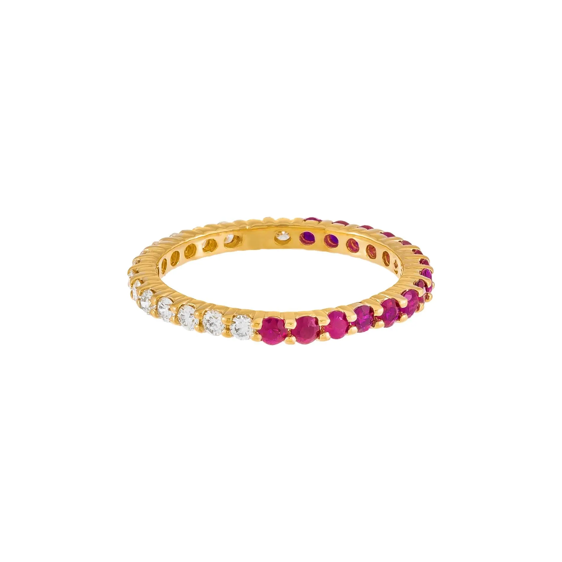 Diamond X Ruby Band 14K